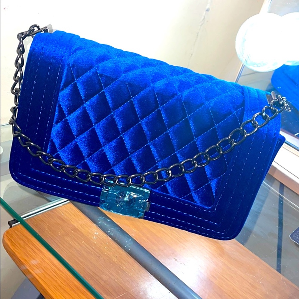 Royal blue clutch purse